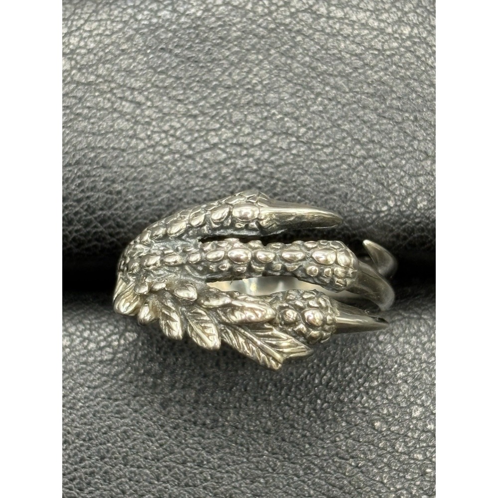 New Condition Sterling Silver Eagle Dragon Claw Ring Size 10 G8